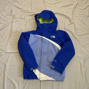The North Face Girl's Sz Small 7/8 Purple 2-in-1 Fleece Lined Rain Snow Jacket